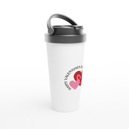White 15oz Stainless Steel Travel Mug
